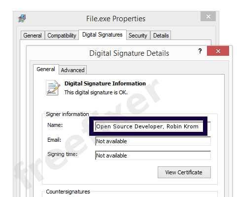 Screenshot of the Open Source Developer, Robin Krom certificate